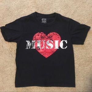 C Port & Co. Youth Distressed Black Music Shirt S